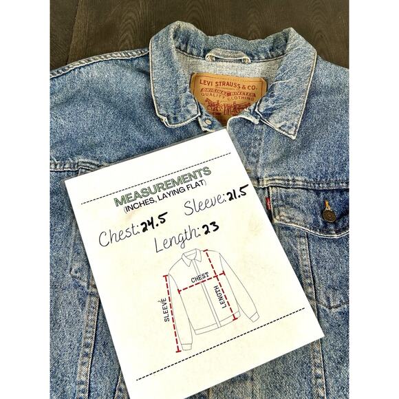 Vintage 90s Levis Blue Denim Trucker Jacket Distressed Men's Size M USA Made - Picture 11 of 15